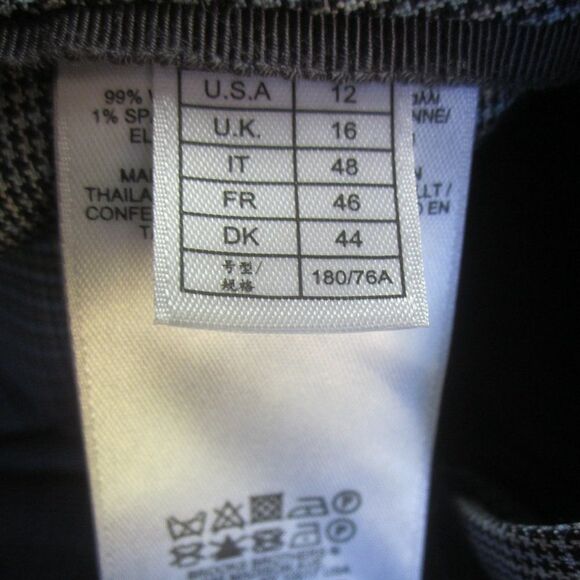 Brooks Brothers Womens Size 12 Blue Check Wool Lucia Fit Pants New Condition - Picture 5 of 13